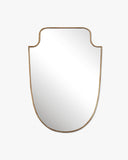 Shelda Gold Wall Mirror - Unlacquered Solid Brass wall mirror for bathrooms, entryways, dressing rooms, and decorative wall styling - view 1
