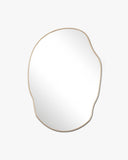 Silva Mirror - Unlacquered Solid Brass wall mirror for bathrooms, entryways, dressing rooms, and decorative wall styling - view 1