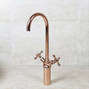 Solid Brass Copper Gooseneck Vessel Sink Bathroom Faucet bathroom faucet for bathroom vanities, powder rooms, basin sinks, and vintage-inspired wash spaces - view 2