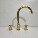 Solid Brass Three Holes Faucet with Lever Handle Sinks detail view 3
