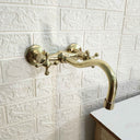 Unlacquered Brass Curved Wall Mounted faucet wall mount faucet for wall-mounted sink layouts, bathrooms, kitchens, and compact wash spaces - view 4