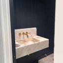 Unlacquered Brass Bathroom Faucet with Lever Handles Bathroom Faucets detail view 2