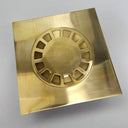 Unlaqauerd Brass Floor Drain - Square Shower Drain shower system for primary bathrooms, guest bathrooms, walk-in showers, and classic bath renovations - view 2