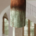 Verdigris Copper Cylinder Pendant – Tall Green Patina Ceiling Fixture Pendant Lighting detail view 3