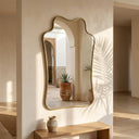 The Gate - Hand-Forged Solid Unlacquered Brass Mirror wall mirror for bathrooms, entryways, dressing rooms, and decorative wall styling - view 2