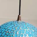 Turquoise Patina Brass Pendant – Dome Ceiling Light for Rustic Interiors - Brass For Homes - 