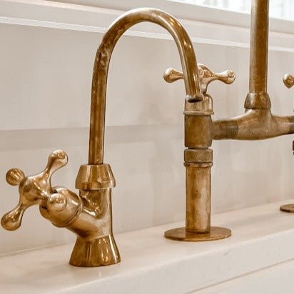 Unlacquered Brass Cold Water Faucet home decor accent for entryways, bathrooms, kitchens, shelves, and warm artisan interiors - view 1