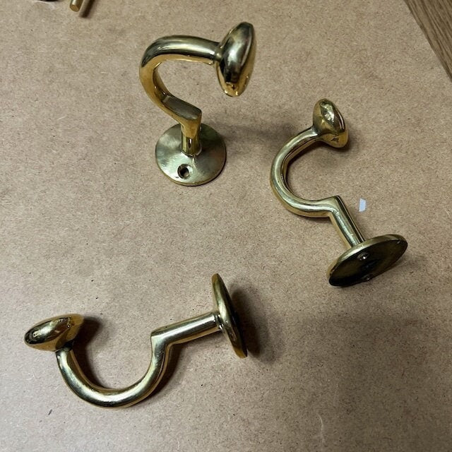 Unlacquered Brass Wall Hooks Crescent Bathroom Hardware product photo
