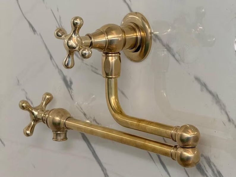 DINA - Unlacquered Brass Pot Filler Kitchen Faucets product photo