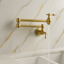 Unlacquered Brass Pot Filler – Solid Brass Wall Mount Faucet home decor accent for entryways, bathrooms, kitchens, shelves, and warm artisan interiors - view 3