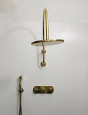 Unlacquered Brass Shower System home decor accent for entryways, bathrooms, kitchens, shelves, and warm artisan interiors - view 2