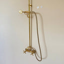 Unlacquered Brass ShowerHead with Handheld Shower home decor accent for entryways, bathrooms, kitchens, shelves, and warm artisan interiors - view 3