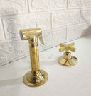 Unlacquered Brass Sprayer With Handle home decor accent for entryways, bathrooms, kitchens, shelves, and warm artisan interiors - view 3
