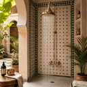 Unlacquered Copper Outdoor Shower with Handmade Copper Showerhead Shower Systems detail view 2