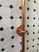 Unlacquered Copper Outdoor Shower with Handmade Copper Showerhead Shower Systems detail view 5