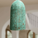 Handcrafted tall green patina copper cylinder pendant light – Brass For Homes
